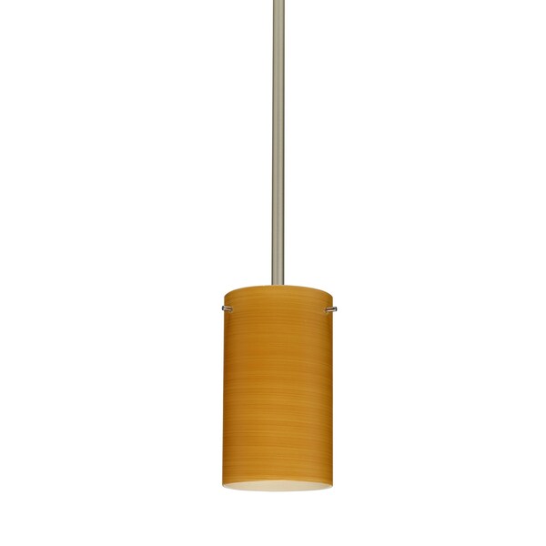 Besa Lighting Stilo 7 Stem Pendant, Oak, Satin Nickel Finish, 1x40W Candelabra 1TT-4404OK-SN - main